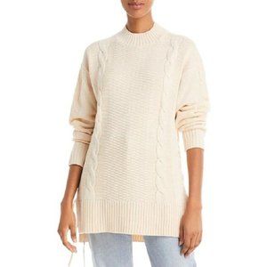 WAYF Womens Size Small Dani Ribbed Knit Side Lace Up Shirt Pullover Sweater NEW